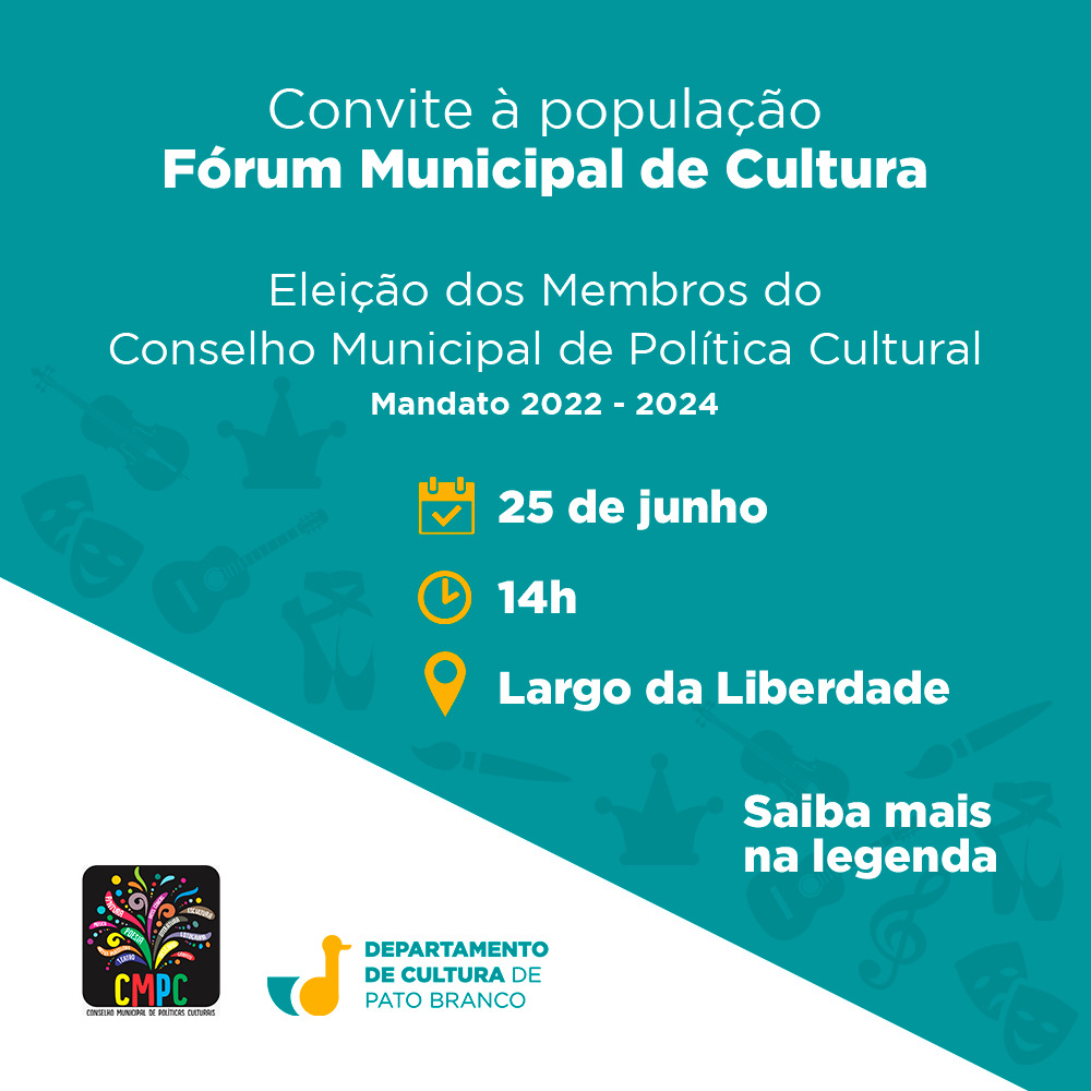 Fórum Municipal de Cultura: oportunidade para a população participar nas decisões