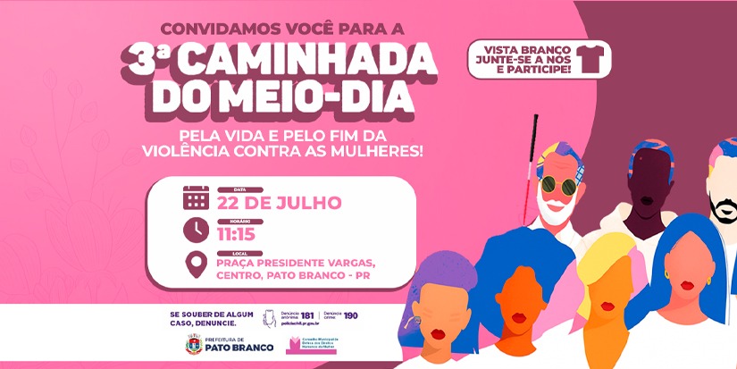 Prefeitura de Pato Branco adere à “Caminhada do Meio-dia” pelo fim do feminicídio