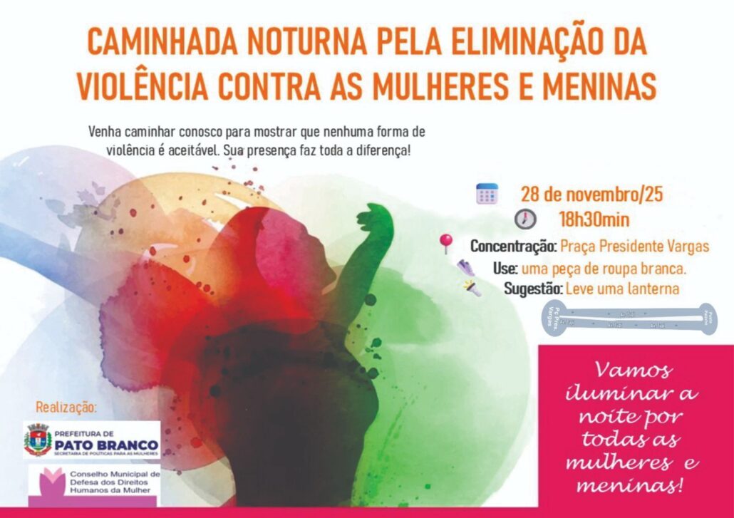 Secretaria e Conselho promovem caminhada noturna pela eliminação da violência contra mulheres e meninas