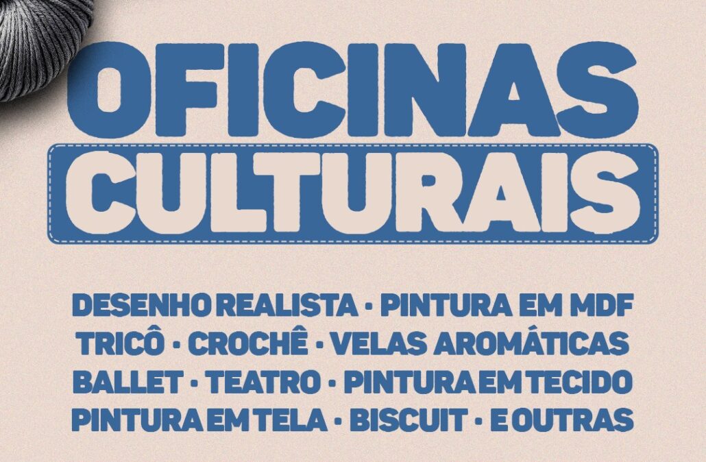 Departamento de Cultura abre inscrições para oficinas artísticas e culturais