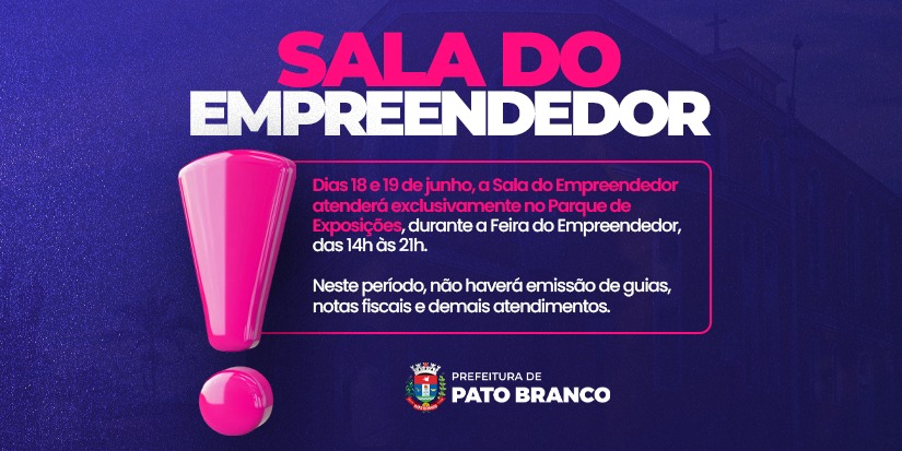 Sala do Empreendedor estará atendendo no Parque de Exposições durante a Feira do Empreendedor