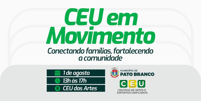 Prefeitura promove CEU em Movimento neste sábado (1º) para a comunidade